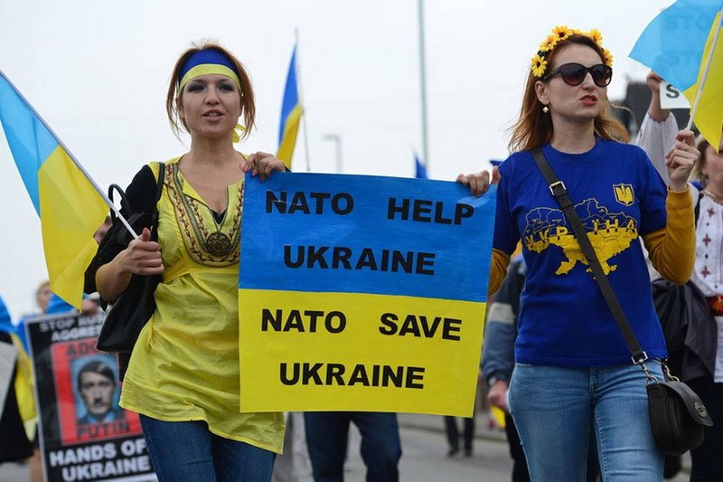 Tvrdi se a, nije tačno da je NATO pokušao da „uvuče“ Ukrajinu u Savez. Demonstracije koje su počele u Kijevu 2013. proistekle su iz želje Ukrajinaca za tešnjim vezama sa Evropskom unijom i njihove frustracije kada je bivši predsednik Janukovič usled pritisaka iz Rusije zaustavio napredovanje ka tom cilju.